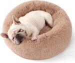 Bedsure Calming Dog Bed Medium Size Dog - Donut Washable Medium Pet Bed, 30 inches Anti-Slip Round Fluffy Plush Faux Fur Cat Bed, Fits up to 45 lbs Pets, Camel - Image 11
