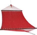 Sunnydaze Soft-Spun Polyester Rope Double Hammock for Outside - 600-Pound Weight Capacity Extra Large Hammock - Red - Image 2