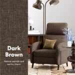 Softa Recliner Chair for Adults, Small Fabric Reclining Chair with Side Pockets, Adjustable Home Theater Seating Modern Armchair with Extended Footrest for Living Room, Brown - Image 9