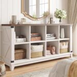 EnHomee 8 Cube Storage Organizer, Cube Organizer with Storage, Book Shelf for Bedroom and Home Office,White,Wood - Image 3