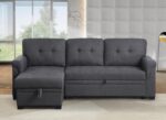 Ball & Cast L-Shape Reversible Sectional Sleeper Sofa Bed 4 in 1 Pull Out Couch with Storage Chaise & Removable Back Cushions,Convertible Sleeper Corner Couch Pull-Out Sofa Bed for Living Room,Office - Image 7