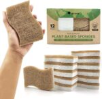 Natural Kitchen Sponge - Biodegradable Compostable Cellulose and Coconut Scrubber Sponge - Pack of 12 Eco Friendly Sponges for Dishes - Image 2