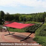 Sunnydaze Soft-Spun Polyester Rope Double Hammock for Outside - 600-Pound Weight Capacity Extra Large Hammock - Red - Image 10