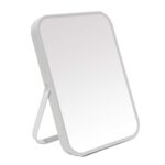 YEAKE Table Desk Vanity Makeup Mirror,8-Inch Portable Folding Mirror with Metal Stand 90°Adjustable Rotation Tavel Make Up Mirror Hanging Bathroom for Shower Shaving(Gray) - Image 2