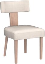 HNY Mid Century Modern Dining Chairs Set of 6, Farmhouse Linen Fabric Upholstered Accent Curved Backrest Kitchen Chairs, with Hardwood Frame, Beige, Linen - Image 9