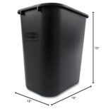 Rubbermaid Commercial 295600BK Deskside Plastic Wastebasket, Rectangular, 7 gal, Black (2) - Image 3