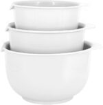 GLAD Mixing Bowls with Pour Spout, Set of 3 | Nesting Design Saves Space | Non-Slip, BPA Free, Dishwasher Safe Plastic | Kitchen Cooking and Baking Supplies, White - Image 2