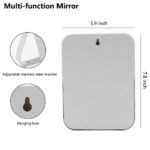 YEAKE Table Desk Vanity Makeup Mirror,8-Inch Portable Folding Mirror with Metal Stand 90°Adjustable Rotation Tavel Make Up Mirror Hanging Bathroom for Shower Shaving(Gray) - Image 3