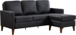 EBELLO Sectional Sofa Couch, L Shaped Couch Faux Leather with Reversible Chaise, Lounge Sofa for Living Room Apartment Small Space, Black - Image 8