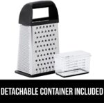 GORILLA GRIP XL 4-Sided Cheese Grater With Container, 100% BPA-Free Stainless Steel Box Graters, Parmesan Shredder, Grate Cheeses, Shred Veggies, Slip Resistant Handle, Dishwasher Safe Zester, Black - Image 8