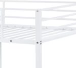 VICI Metal Bunk Bed Twin Over Twin, Low Profile Bunk Bed Frame withBuilt-in Ladder, High Guardrail and Metal Slats, Space-Saving Twin Size Bed Frame for Kids Teens, No Box Spring Required, White - Image 10