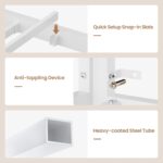 ADORNEVE Low Bunk Bed Twin Over Twin with Stairs, Storage Drawers & Shelves, RGB LED Lights Metal Floor Bunk with Power Outlet, Full-Length Guardrail & Metal Slats, for Small Space, Kids, White - Image 9