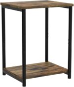 VASAGLE Side Tables Set of 2, Small End Table, Nightstand for Living Room, Bedroom, Office, Bathroom, Rustic Brown and Black ULET272B01 - Image 6