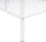 VICI Metal Bunk Bed Twin Over Twin, Low Profile Bunk Bed Frame withBuilt-in Ladder, High Guardrail and Metal Slats, Space-Saving Twin Size Bed Frame for Kids Teens, No Box Spring Required, White - Image 9