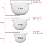 GLAD Mixing Bowls with Pour Spout, Set of 3 | Nesting Design Saves Space | Non-Slip, BPA Free, Dishwasher Safe Plastic | Kitchen Cooking and Baking Supplies, White - Image 4