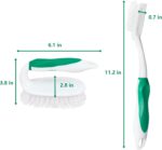 Scrub Brush Set, 4 Pack Deep Cleaning Brush Kit - 2 Scrub Brush, 2 Tile & Grout Brush with Built-in Scraper, Household Commercial Scrubber for Floor, Shower, Pool Wall, Tub (Green) - Image 7