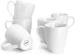 Sweese Porcelain Coffee Mugs - 16 Ounce - Set of 6, Cups for Latte, Hot Tea, Cappuccino, Mocha, Cocoa, White - Image 2