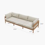 Acanva Modern Outdoor Patio Furniture Set, All-Weather Aluminium Conversation Sectional Sofa with Thick Cushions for Backyard, Garden, Porch, Couch, Beige - Image 3