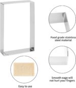 Rectangle cookie cutter ANCKNE Stainless Steel Rectangle Biscuit Molds Square Pastry Molds Fondant Cake Cookie Cutter Set 1 Inch Depth - Image 4