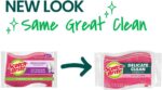 Scotch-Brite Gentle Clean Delicate Scrub Sponges, For Washing Dishes and Cleaning Kitchen, 3 Scrub Sponges - Image 3