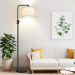 【Upgraded】 Dimmable Floor Lamp, 1000 Lumens LED Edison Bulb Included, Arc Floor Lamps for Living Room Modern Standing Lamp with Linen Shade, Tall Lamp for Bedroom Office Dining Room- Black - Image 2