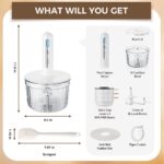 Glass Food Processor with 4 Blades & 4 Bowls (8 Cup + 3x0.5 Cup), Small Food Processor& Meat Grinder - Compact Design for Meal Prep, Baby Food, Sauces - Dishwasher Safe - Image 3