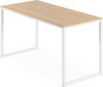 ZINUS Jennifer 55 Inch White Frame Desk, Computer Workstation, Office Desk, Dining Table, Easy Assembly, Natural - Image 2