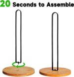 TONLEA Wooden Paper Towel Holder Countertop, Kitchen-Towel-Holder FreeStanding with Non-Slip Base for Bathroom - Image 5