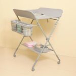KARAOK Baby Changing Table with Wheels, Portable Diaper Changing Station with 4-Level Height Adjustment & Storage Rack for Newborn, Infant(Light Grey) - Image 2