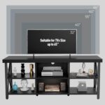 GreenForest TV Stand for TV up to 65 inches, Entertainment Center with 6 Storage Cabinet for Living Room, 55 inch Farmhouse Television Stands Console Table, Industrial TV stands for Living Room, Black - Image 5