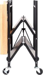 Origami Folding Kitchen Cart on Wheels, 3-Tier Foldable Rolling Cart - Chefs Outdoor Cart for Wine and Food, Microwave Cart, Plating Shelf - Image 9