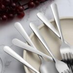 24-piece Forks and Spoons Silverware Set, Unokit Food Grade Stainless Steel Flatware Cutlery Set for Home, Kitchen and Restaurant, 12 Dinner Forks and 12 Dinner Spoons, Mirror Polished&Dishwasher Safe - Image 5