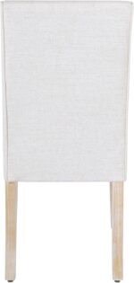 HomePop Scalloped Detail Dining Chair|Upholstered Parsons Dining Chairs |Decorative Home Furniture, Cream Textured Woven (Set of 2) - Image 8