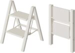 HillhutApex 2 Step Ladder, Lightweight Portable 2 Step Stool with Anti-Slip Wide Pedal, 330lbs Capacity Aluminum Ladder for Household,Office,Library(White) - Image 2