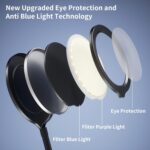 luckystyle Floor Lamp,Super Bright Dimmable LED Lamps for Living Room, Custom Color Temperature Standing Lamp with Remote Push Button, Adjustable Gooseneck Reading Floor Lamp for Bedroom Office Black - Image 5