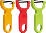 Original Vegetable Fruit Peeler Carbon Steel Blade 3 Pack Red/Green/Yellow… - Image 2