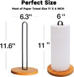 TONLEA Wooden Paper Towel Holder Countertop, Kitchen-Towel-Holder FreeStanding with Non-Slip Base for Bathroom - Image 4