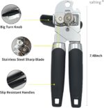 Can Opener Manual, Handheld Strong Heavy Duty Stainless Steel Can Opener, Comfortable Handle, Sharp Blade Smooth Edge, Can Openers with Multifunctional Bottle Opener - Image 4