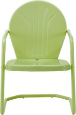 Crosley Furniture Griffith Outdoor Chair, Retro Metal Patio Chairs for Dining, Porch, Deck, Balcony, Key Lime - Image 3