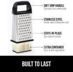 GORILLA GRIP XL 4-Sided Cheese Grater With Container, 100% BPA-Free Stainless Steel Box Graters, Parmesan Shredder, Grate Cheeses, Shred Veggies, Slip Resistant Handle, Dishwasher Safe Zester, Black - Image 3