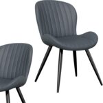 Dining Chairs Set of 2, Modern Dining Room Chairs Comfy Backrest Thick Upholstered Kitchen Chairs 19IN Height with Metal Legs Dark Grey - Image 7
