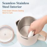 Nueve&Five 1.7L (57oz) Large Electric Kettle Perfect for 7+Cups of Tea and Coffee,2 quarts Double Wall Big Electric Tea Kettle,Auto Shut Off,1200W Hot Water Kettle Electric -Cream White - Image 7