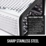 GORILLA GRIP XL 4-Sided Cheese Grater With Container, 100% BPA-Free Stainless Steel Box Graters, Parmesan Shredder, Grate Cheeses, Shred Veggies, Slip Resistant Handle, Dishwasher Safe Zester, Black - Image 5