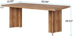 Tribesigns 63-inch Dining Table for 4-6, Farmhouse Kitchen Table with Large Tabletop, Rectangular Dinner Eating Table for Dining Room, Living Room, Kitchen - Image 3