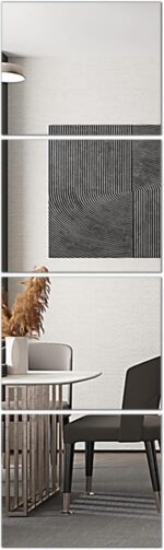 Delma Glass Full Length Wall Mirror Tiles, 14'' x 12'' 4PCS, Frameless Body Tiles for Bedroom, Mounted Home Gym, Door - Image 2