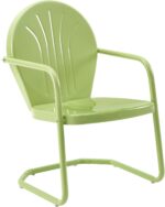 Crosley Furniture Griffith Outdoor Chair, Retro Metal Patio Chairs for Dining, Porch, Deck, Balcony, Key Lime - Image 2