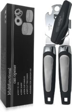 Can Opener Manual, Handheld Strong Heavy Duty Stainless Steel Can Opener, Comfortable Handle, Sharp Blade Smooth Edge, Can Openers with Multifunctional Bottle Opener - Image 2