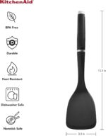 KitchenAid Classic Solid Turner, Black, 13.5x 3.3 Inch - Image 3