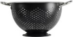 GoodCook Gourmet Colander, 5qt capacity, Stainless Steel with Handles and Elevated Pedestal Foot, Bold Black - Image 2