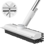 AIR U+ Floor Scrub Brush with Long Handle, 3 in 1 Scrape and Heavy-Duty Stiff Bristle Scrubber Brush for Cleaning Shower Bathroom, Patio, Garage, Kitchen, Wall and Deck - Image 2